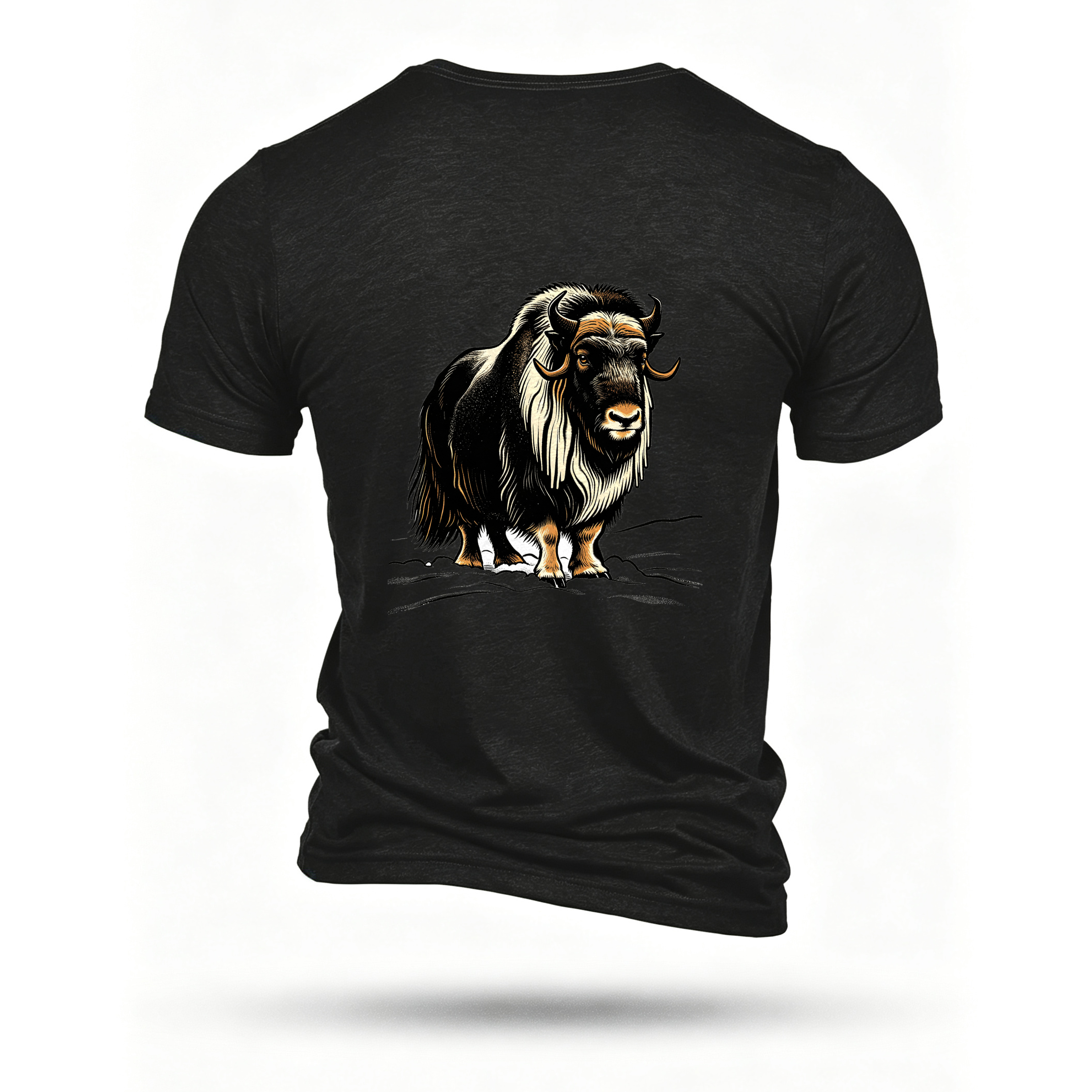 Black T-shirt, back print