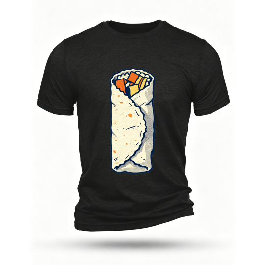 Black T-shirt, front print
