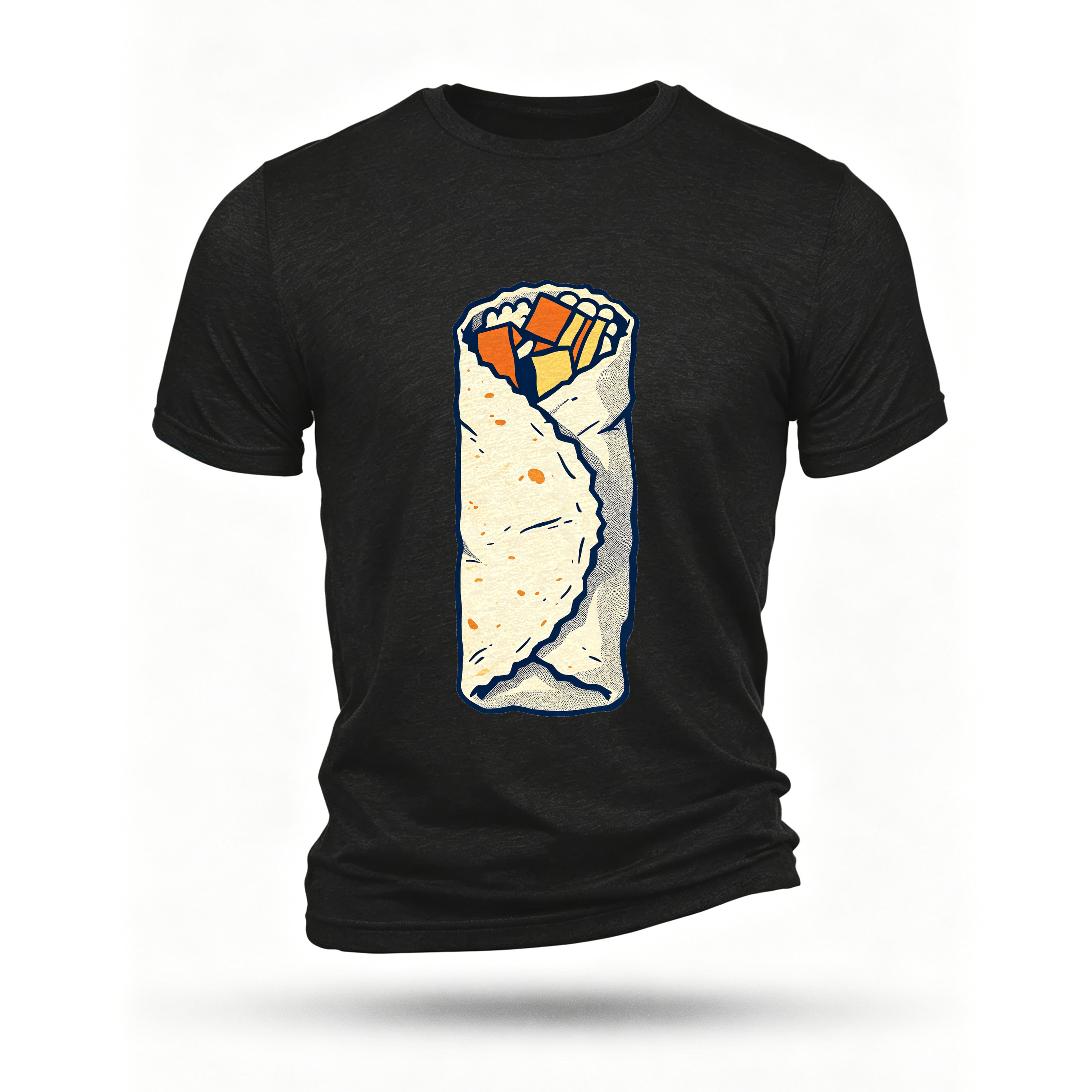 Black T-shirt, front print