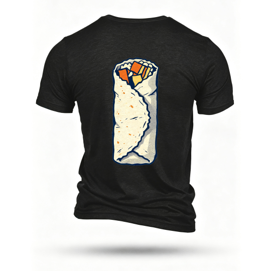 Black T-shirt, back print