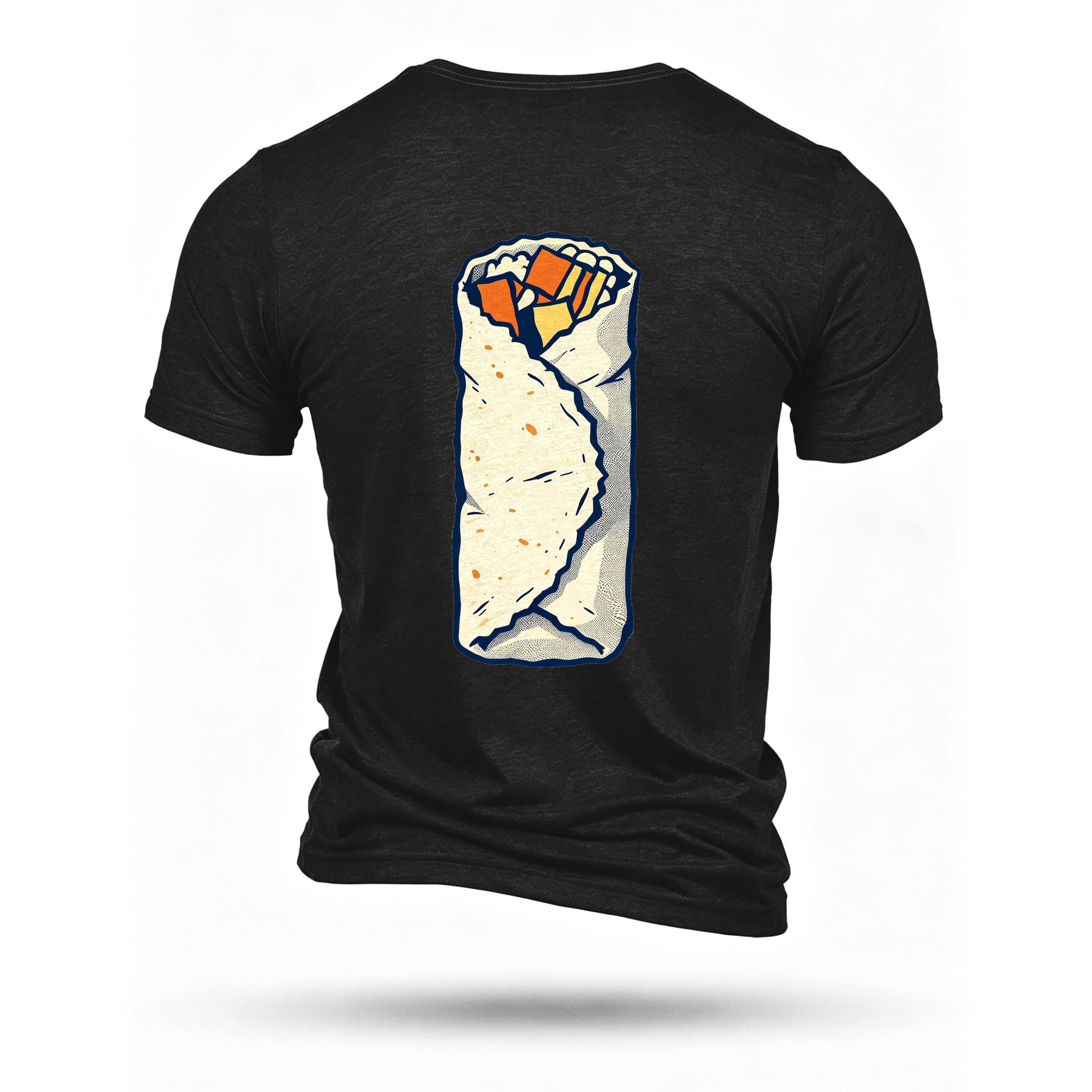 Black T-shirt, back print