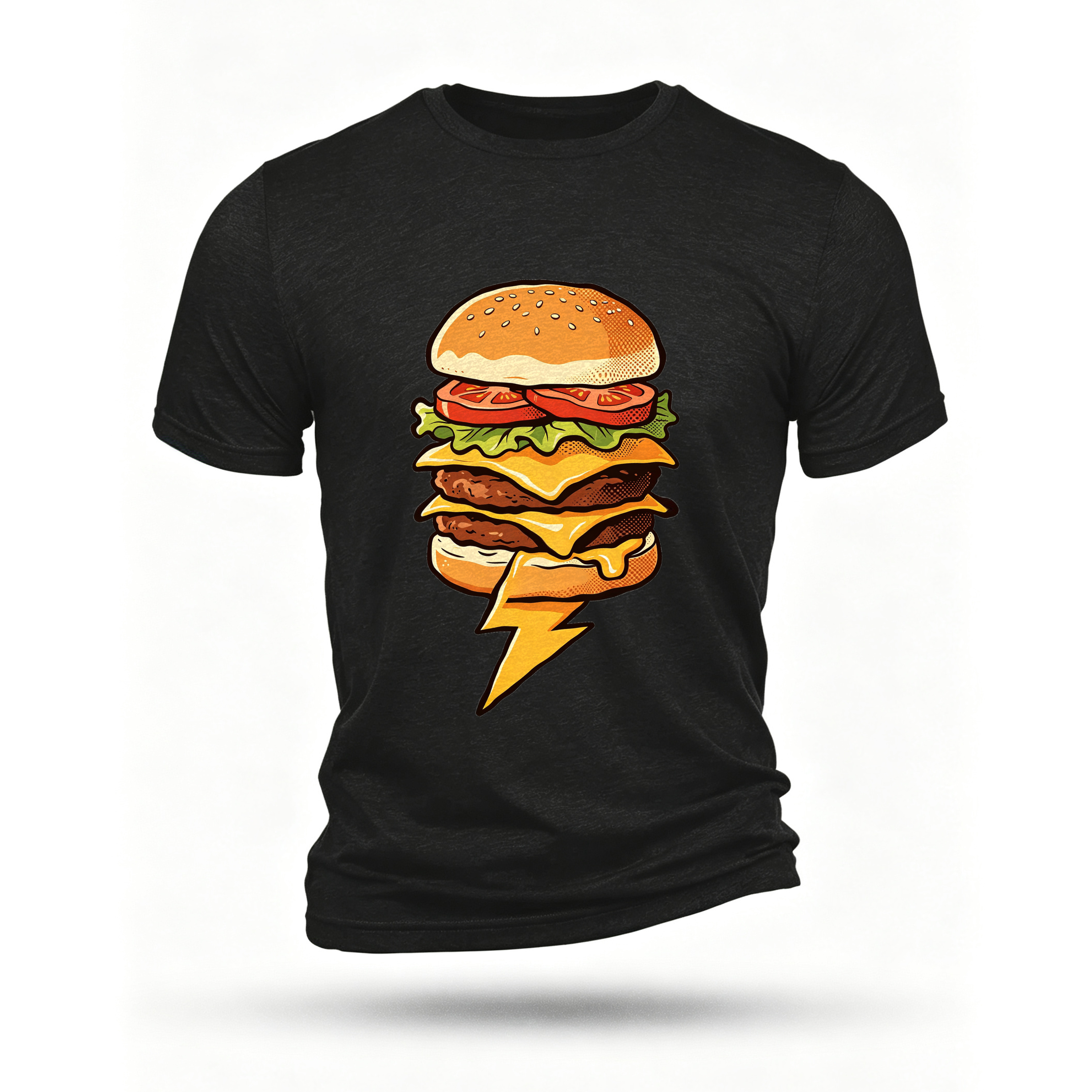 Black T-shirt, front print