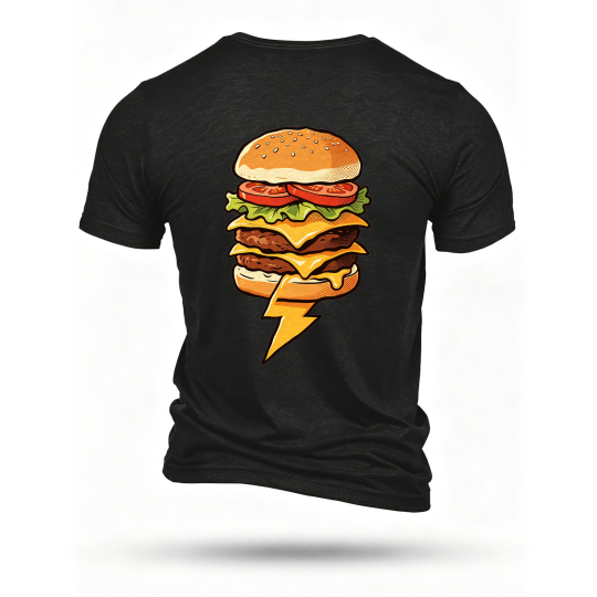 Black T-shirt, back print