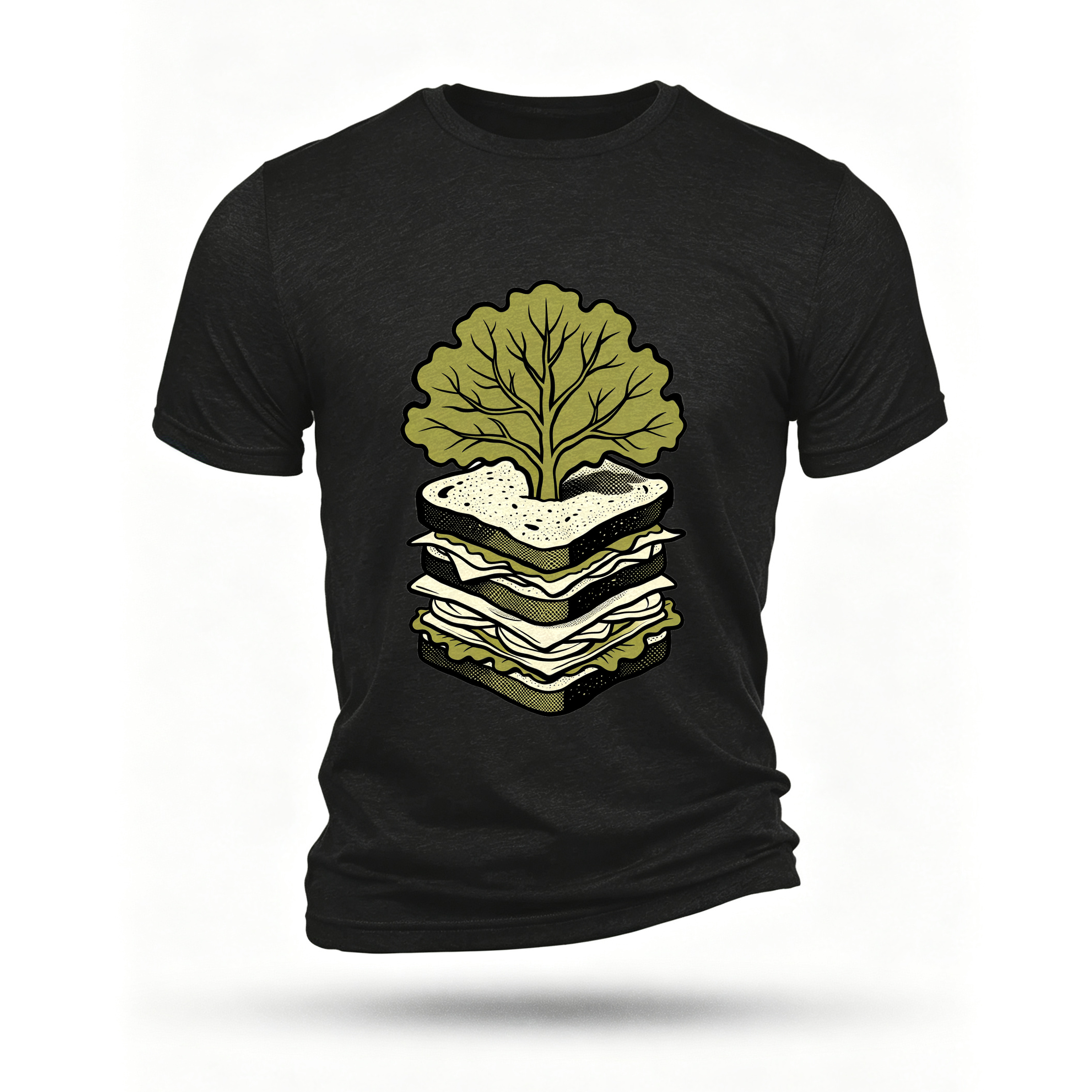 Black T-shirt, front print