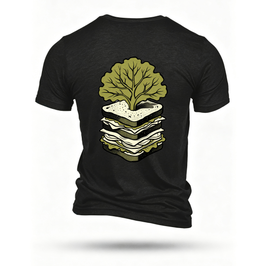 Black T-shirt, back print