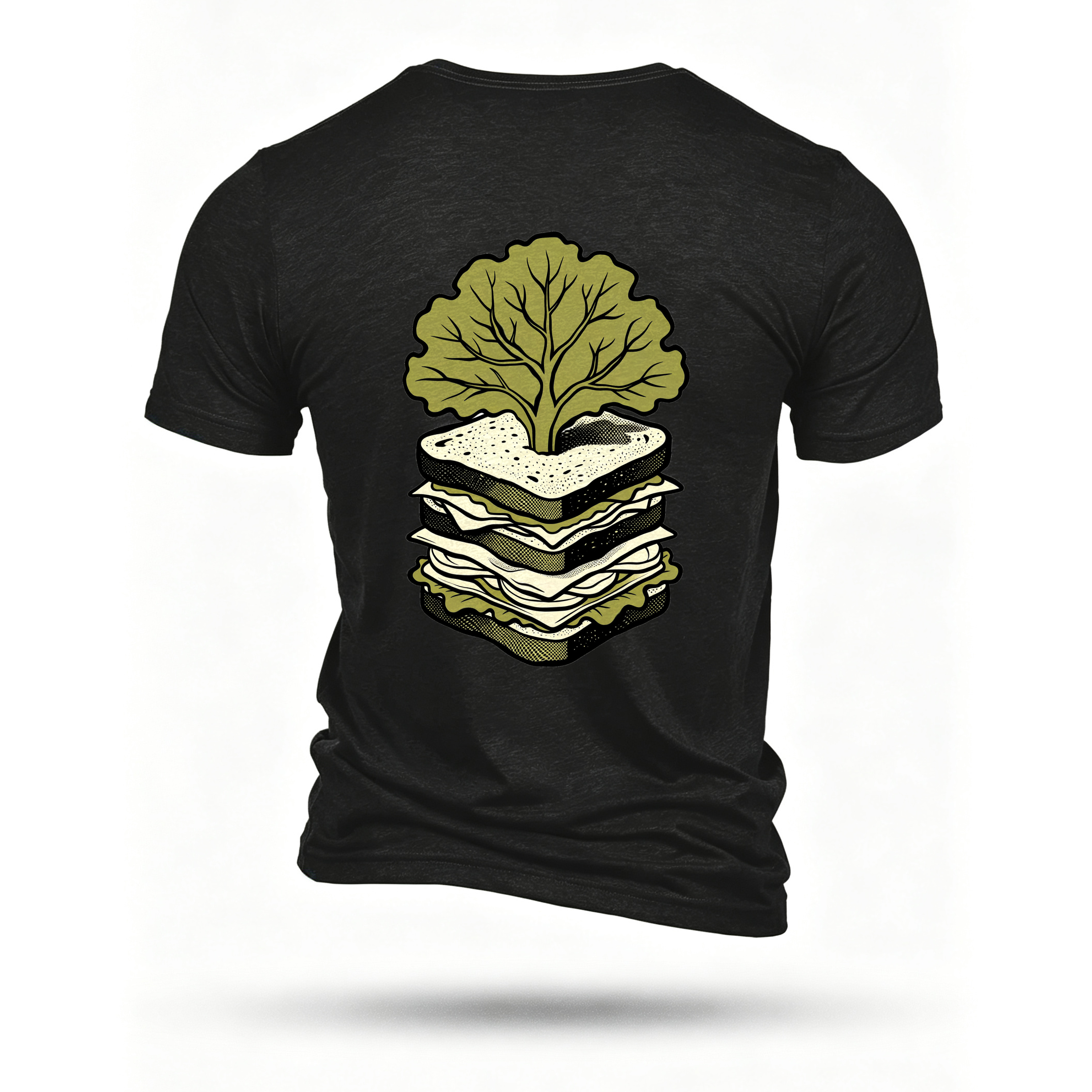 Black T-shirt, back print