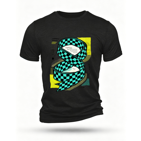 Black T-shirt, front print