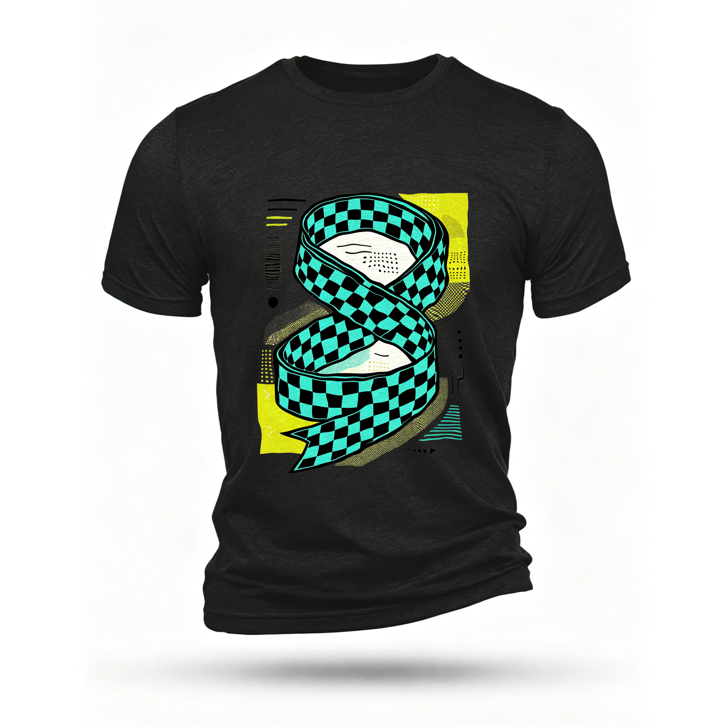 Black T-shirt, front print