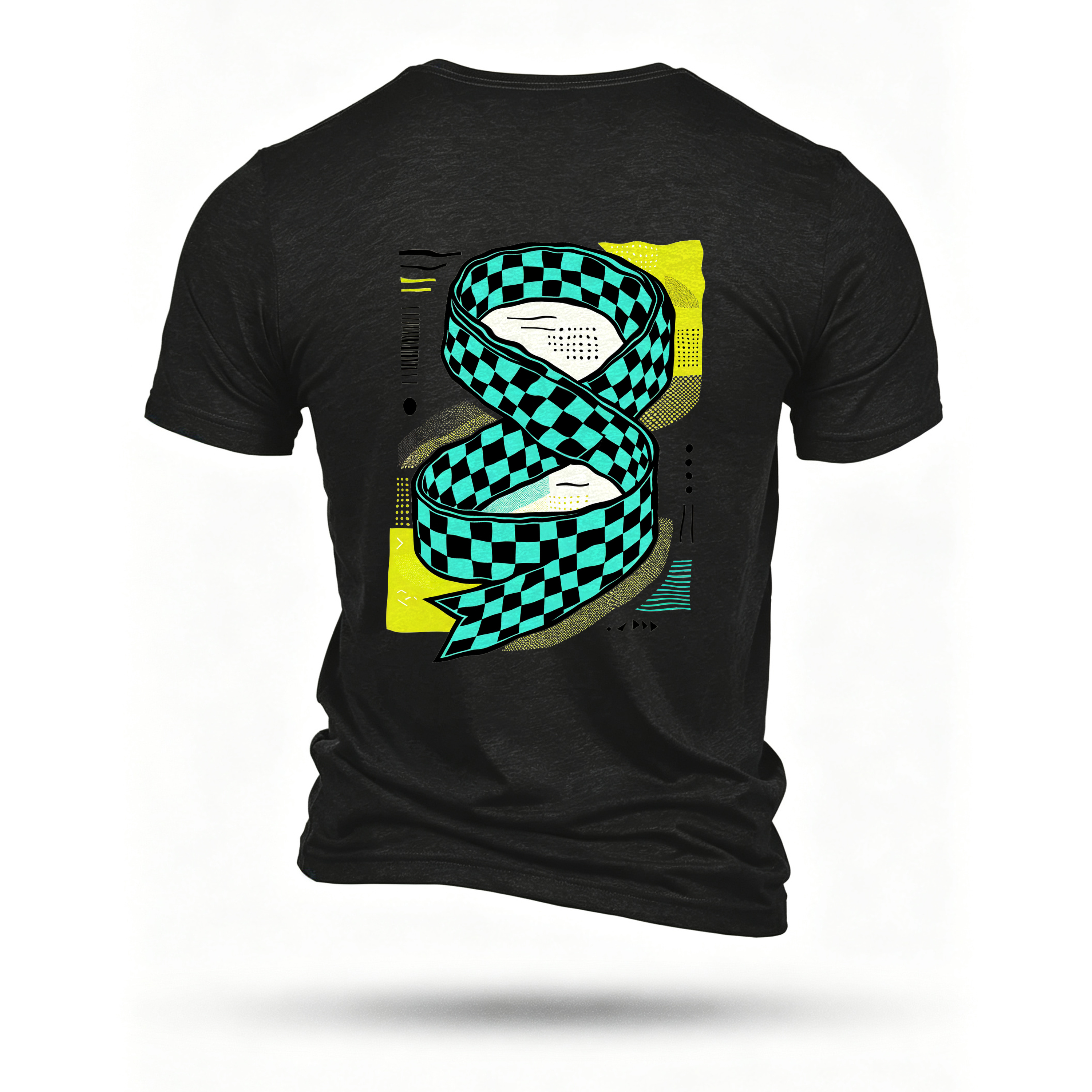 Black T-shirt, back print