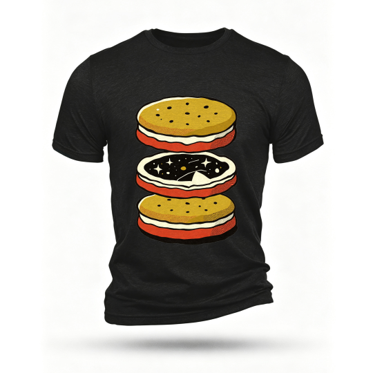 Black T-shirt, front print