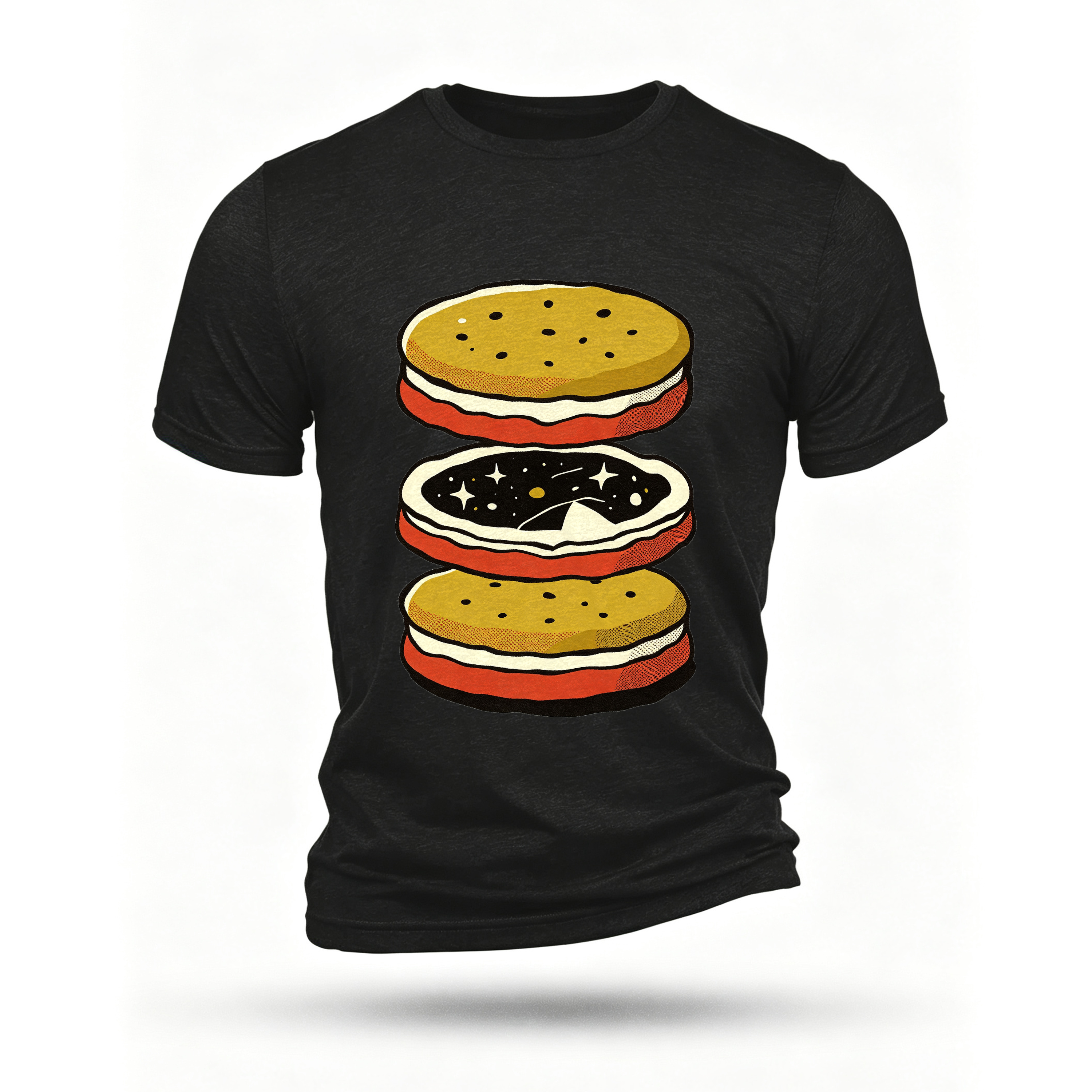 Black T-shirt, front print