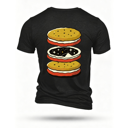Black T-shirt, back print