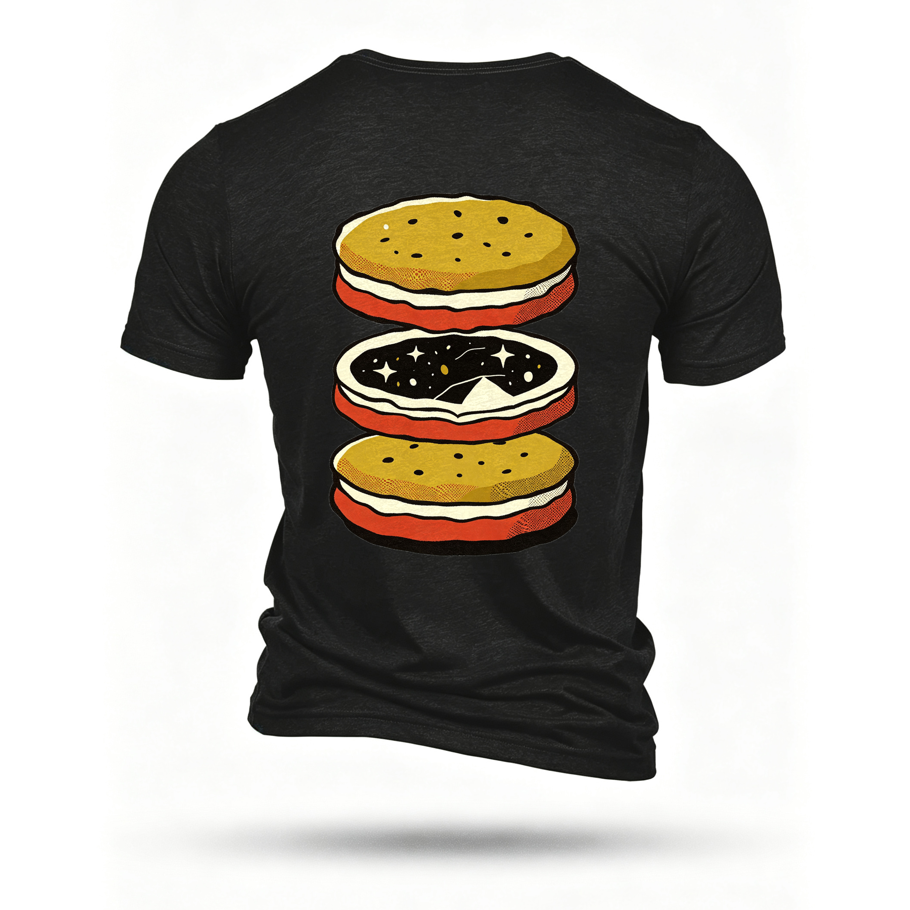 Black T-shirt, back print