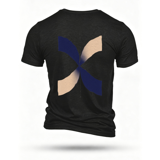 Black T-shirt, back print
