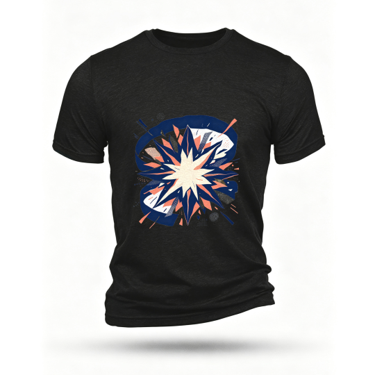 Black T-shirt, front print