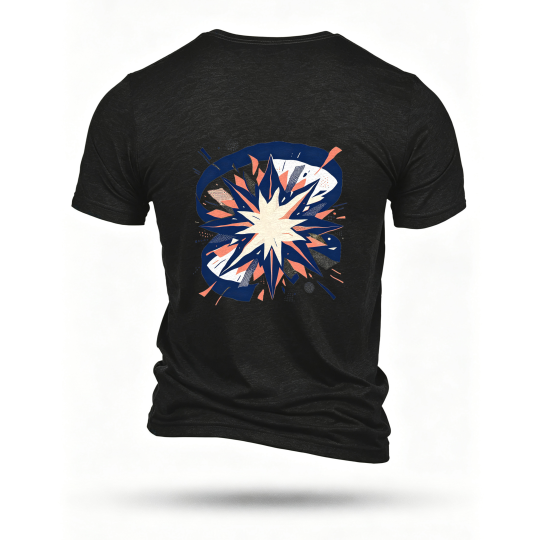 Black T-shirt, back print