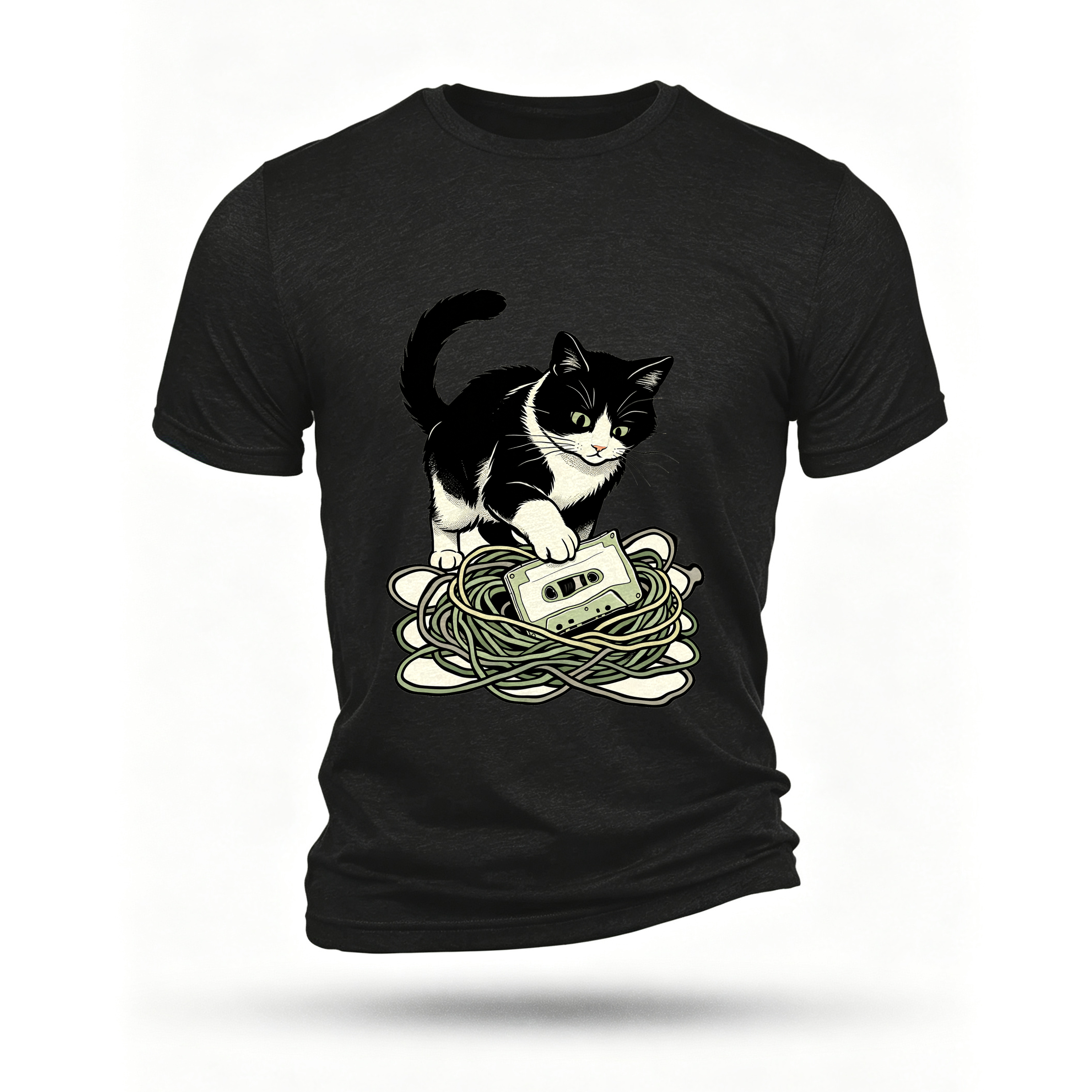 Black T-shirt, front print