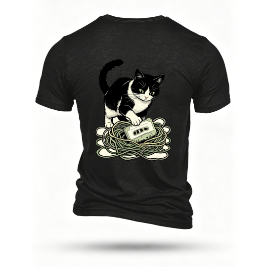 Black T-shirt, back print