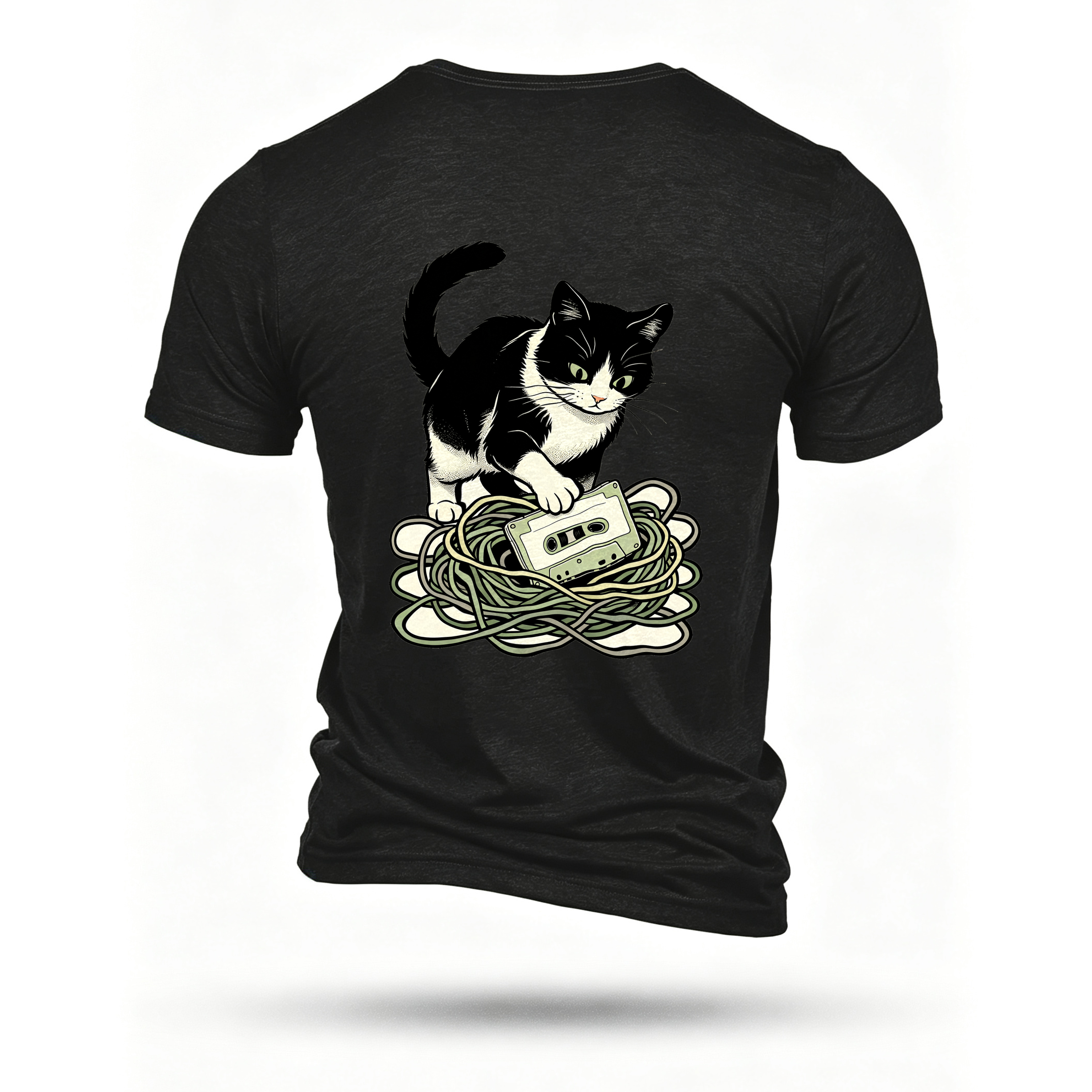 Black T-shirt, back print