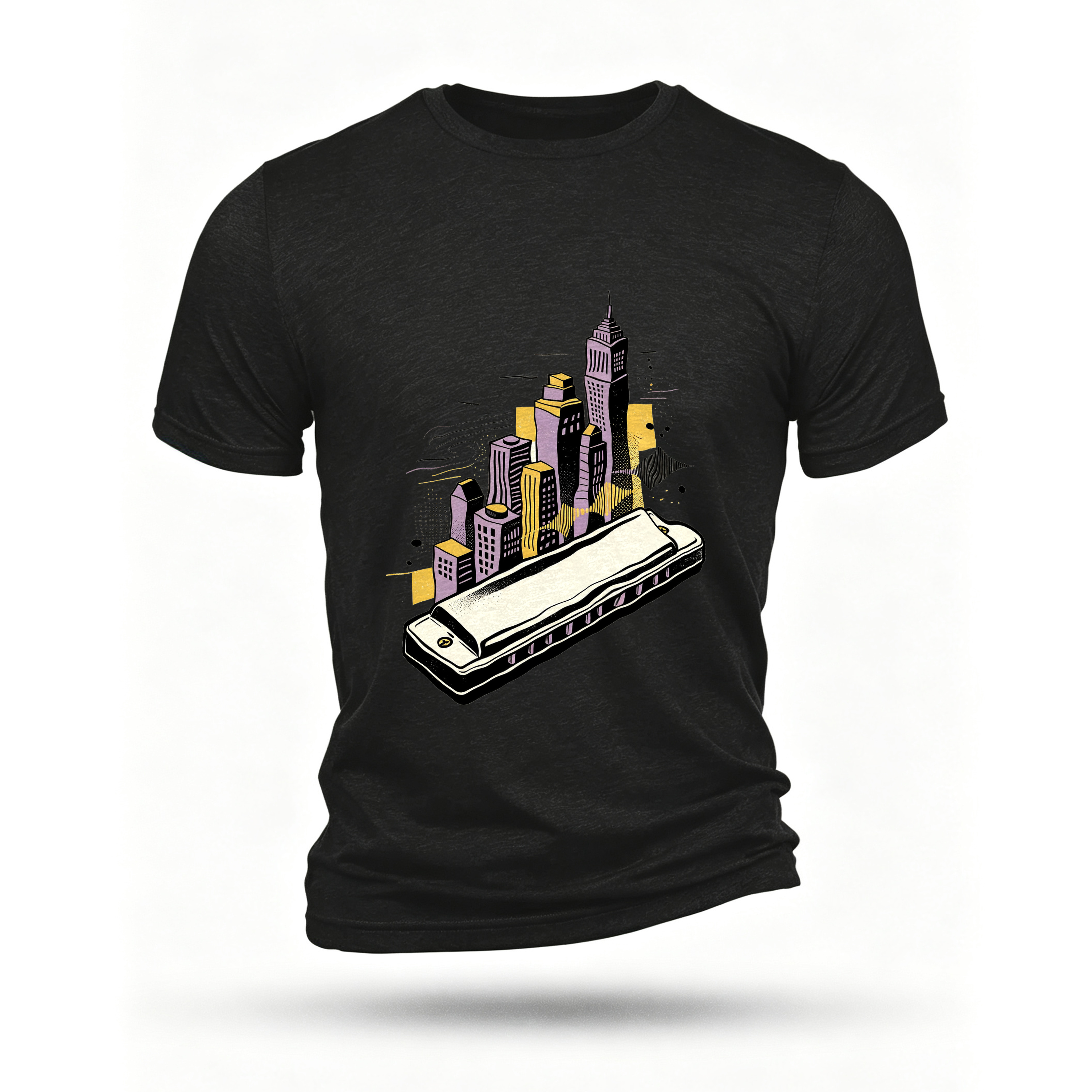 Black T-shirt, front print