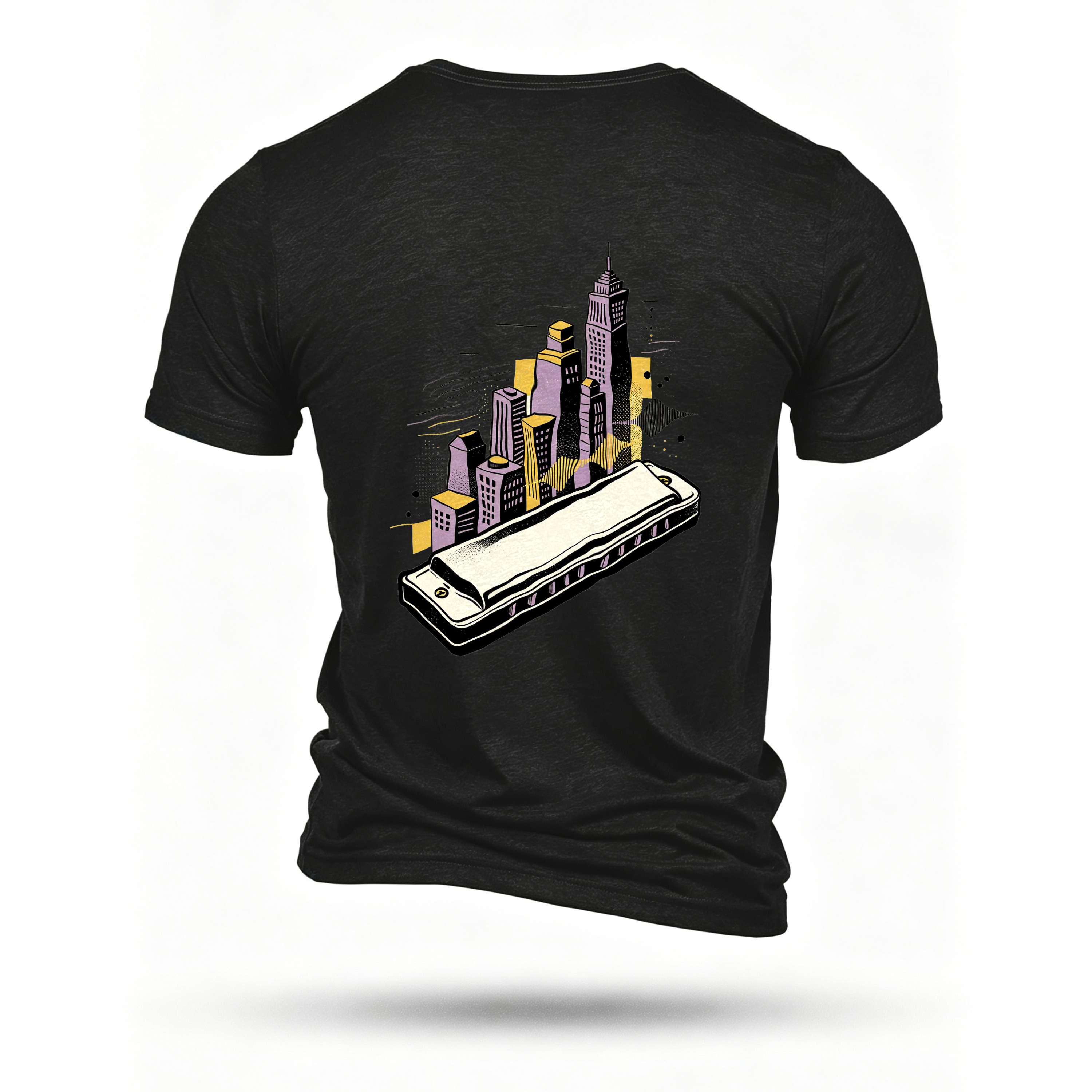 Black T-shirt, back print