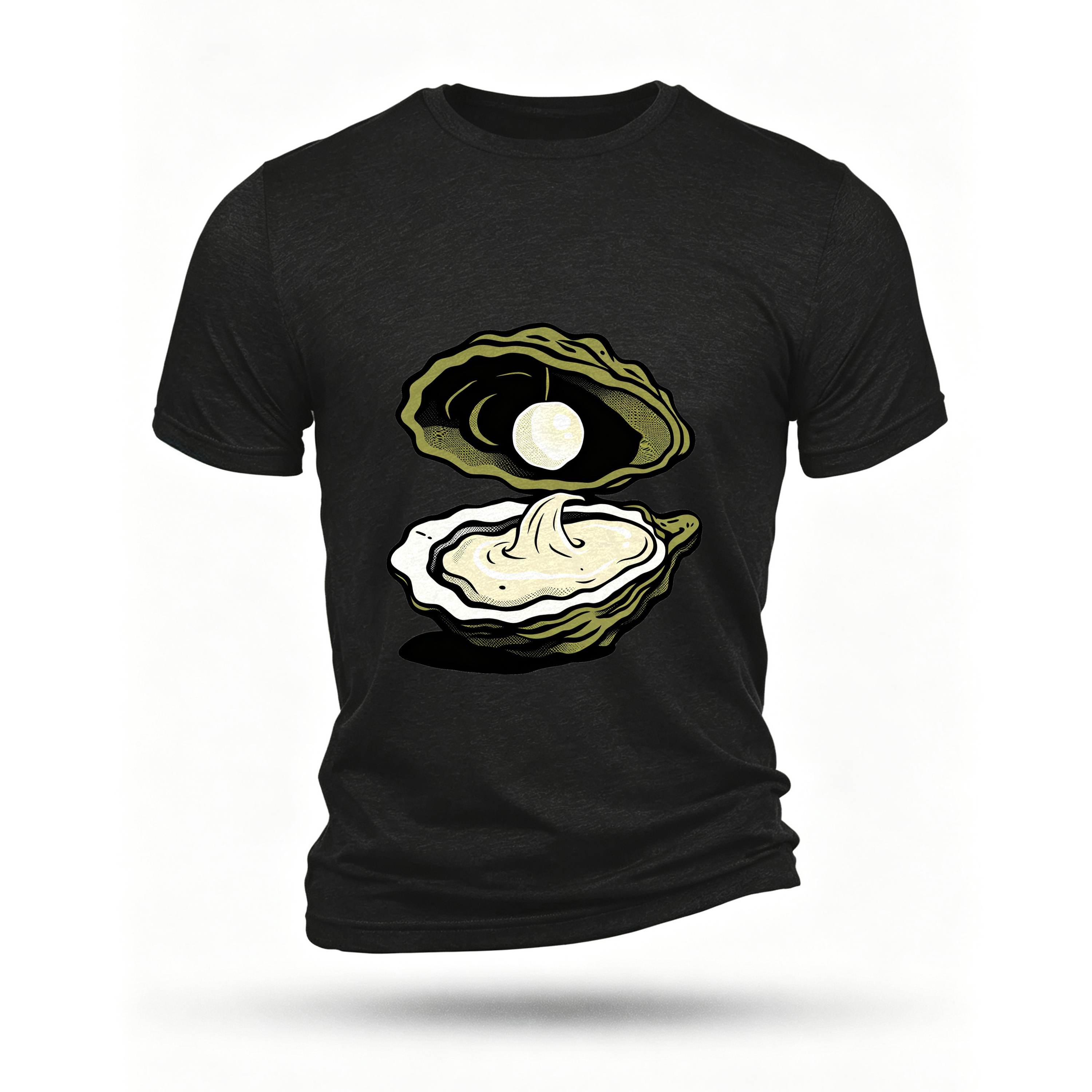 Black T-shirt, front print