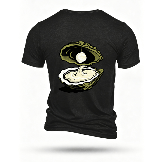 Black T-shirt, back print