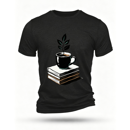 Black T-shirt, front print