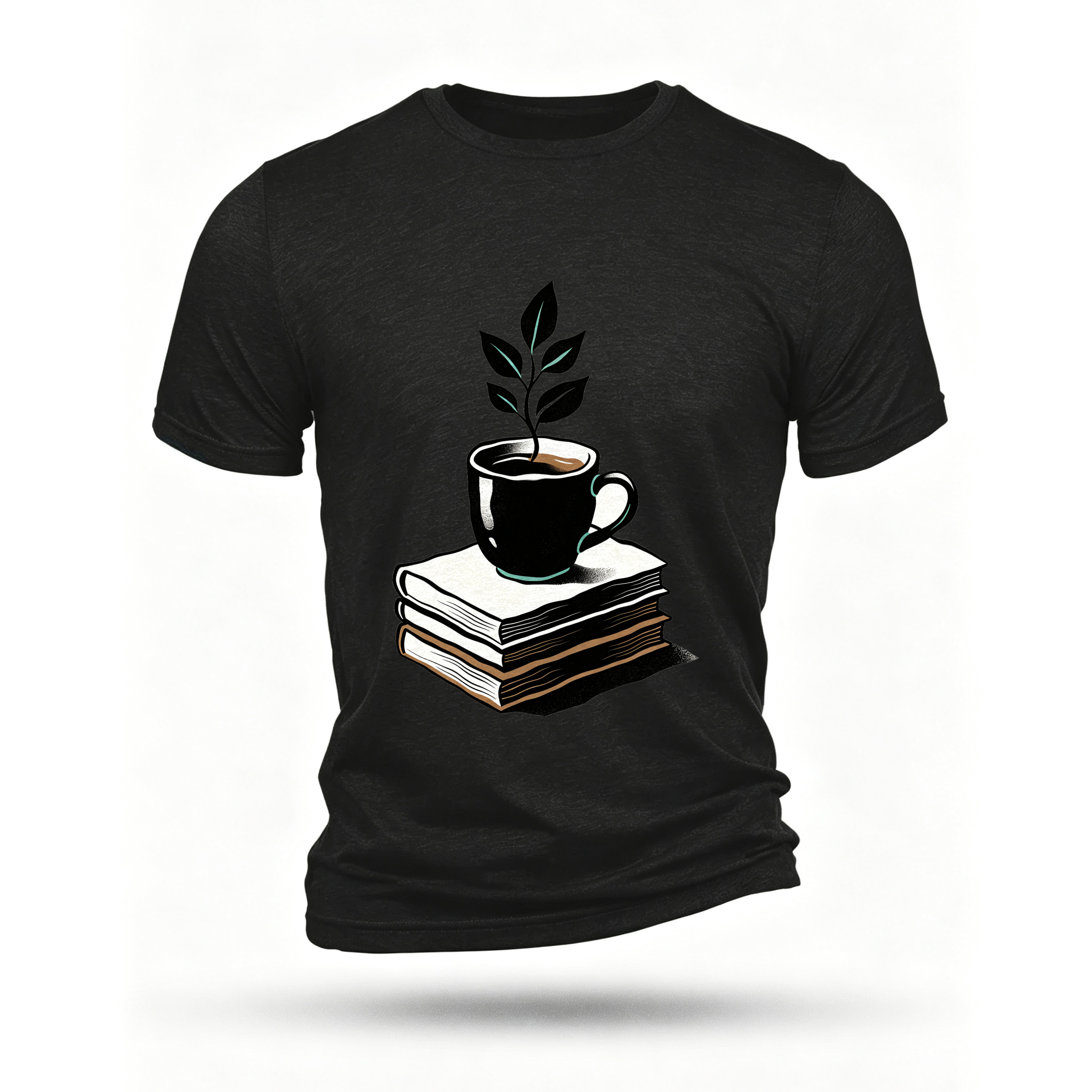 Black T-shirt, front print