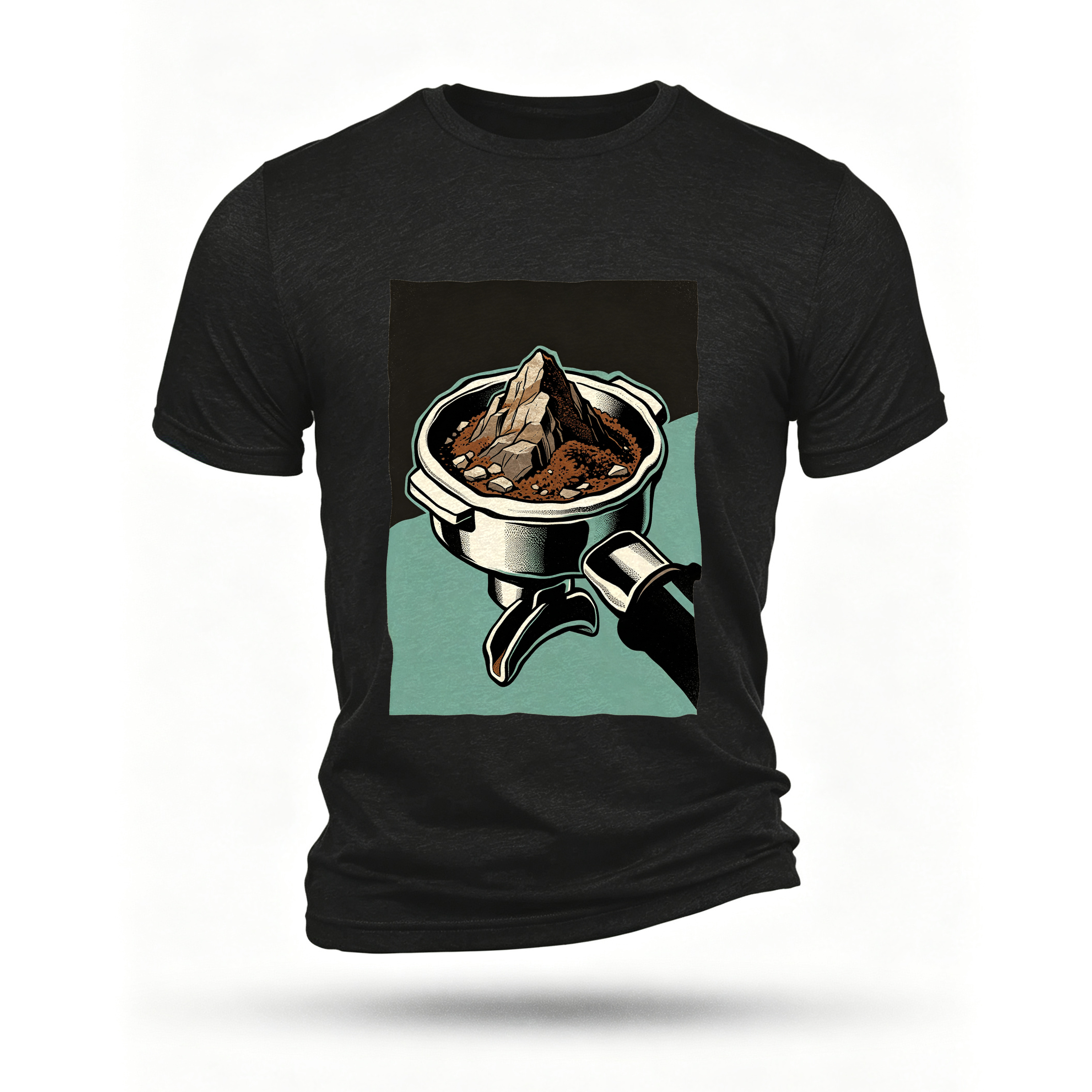 Black T-shirt, front print