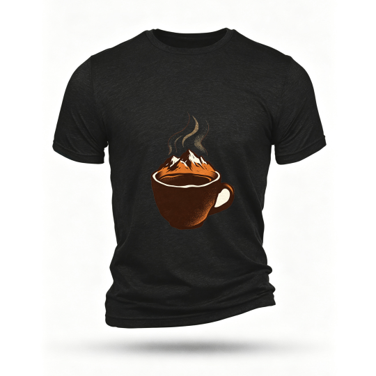 Black T-shirt, front print