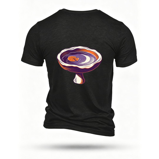 Black T-shirt, back print
