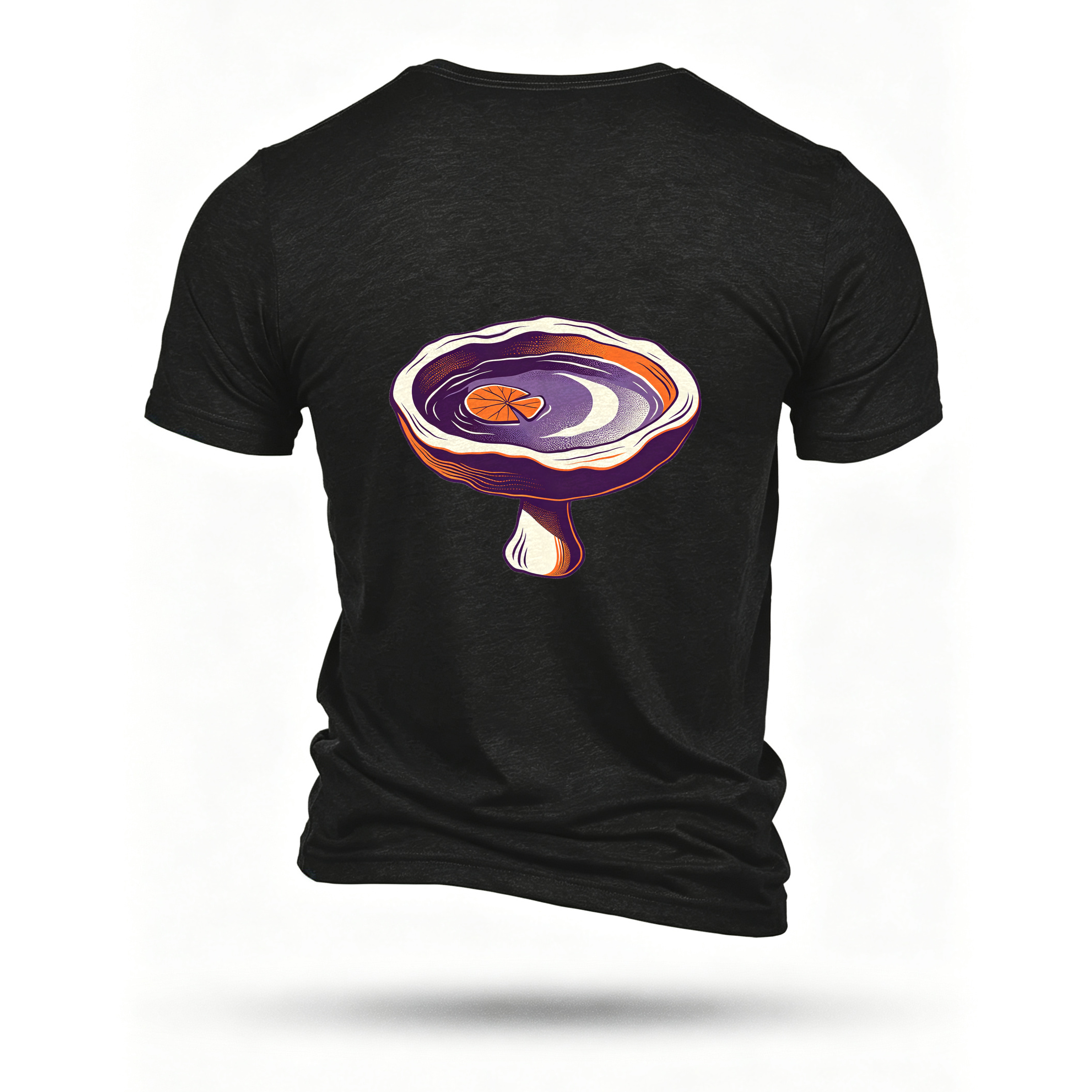 Black T-shirt, back print