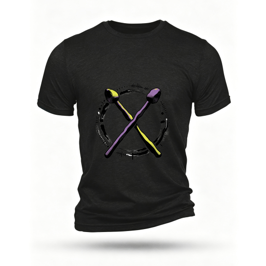 Black T-shirt, front print