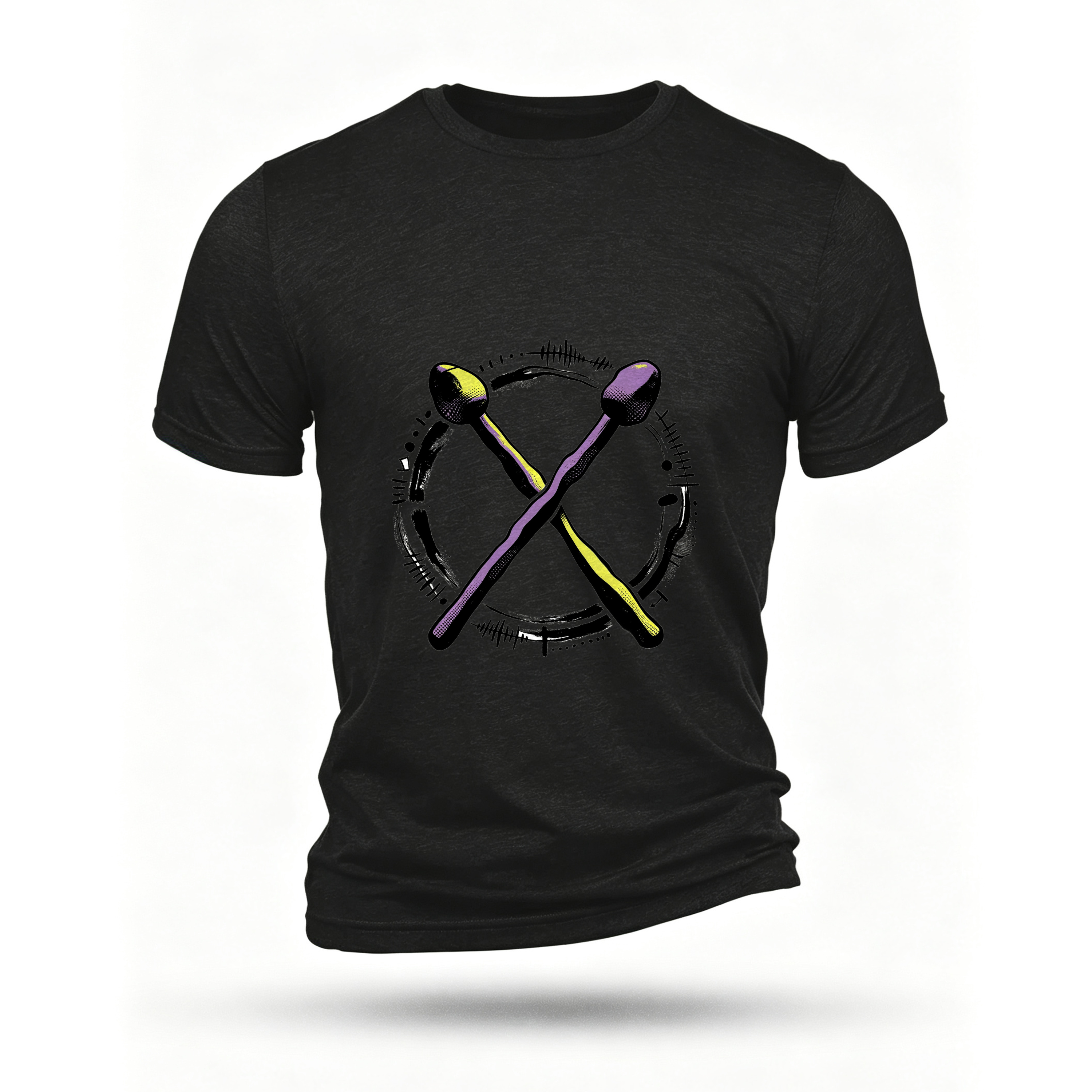 Black T-shirt, front print