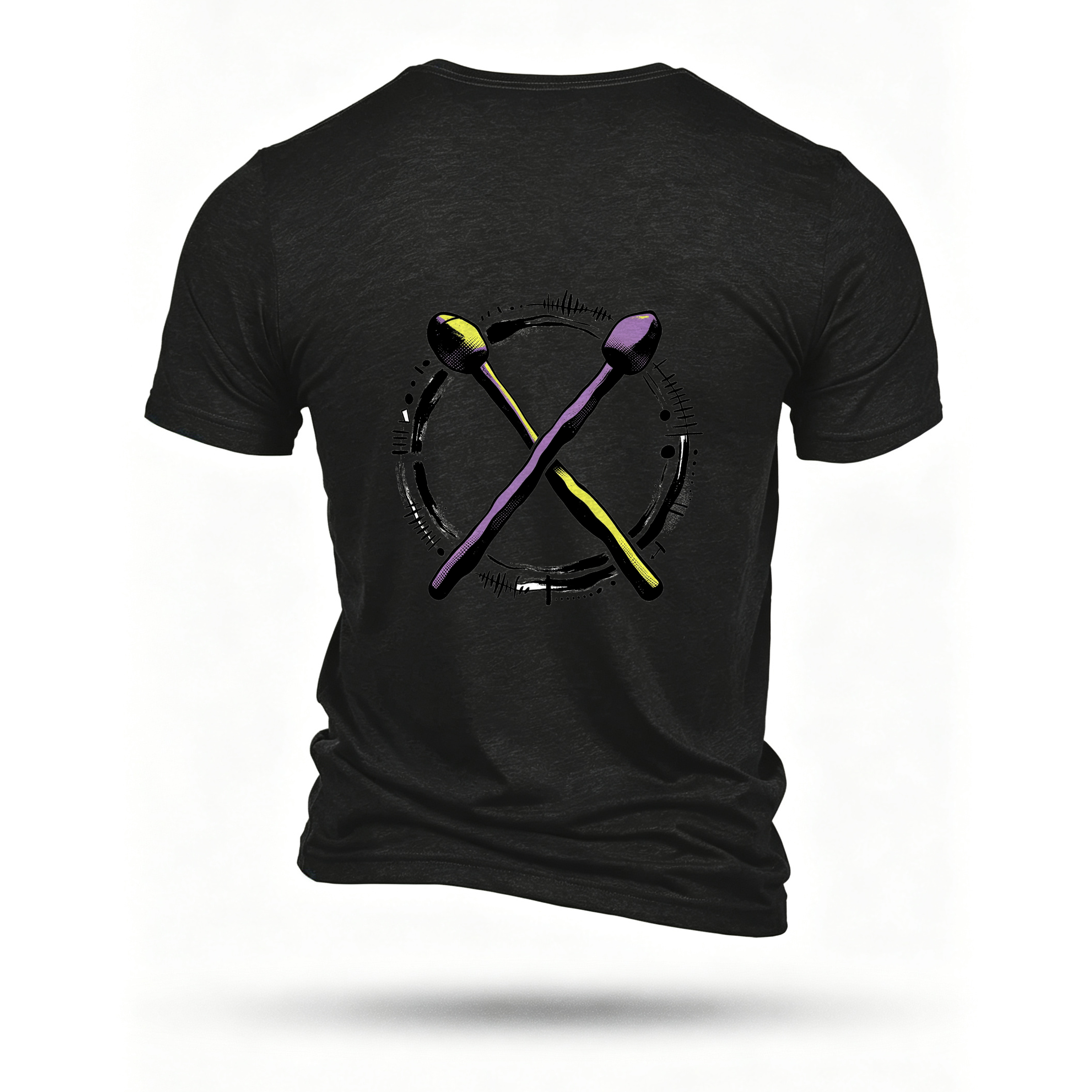 Black T-shirt, back print