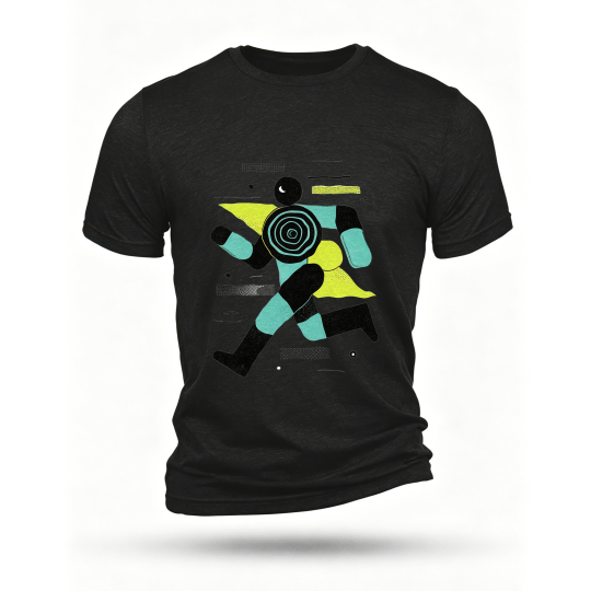 Black T-shirt, front print
