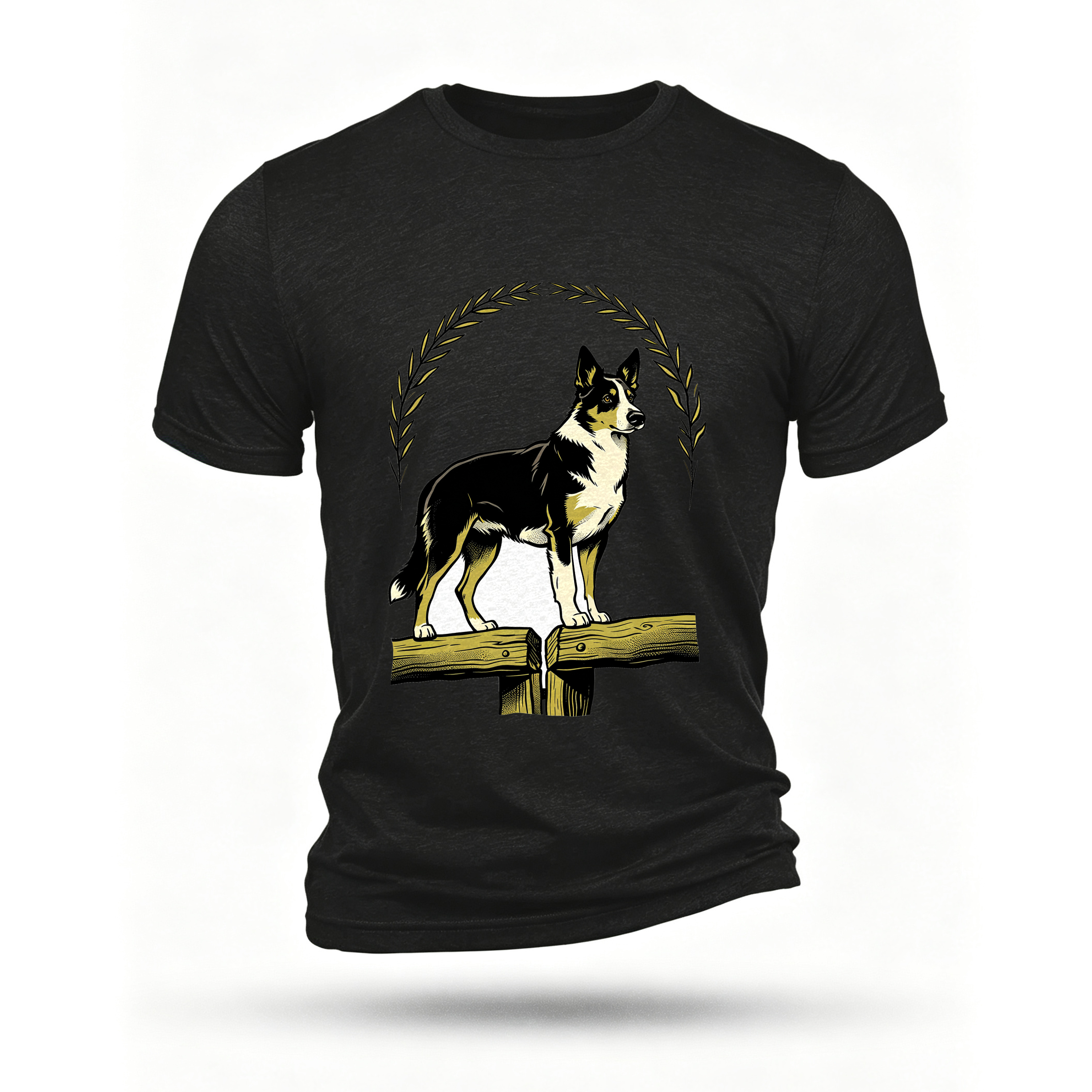 Black T-shirt, front print