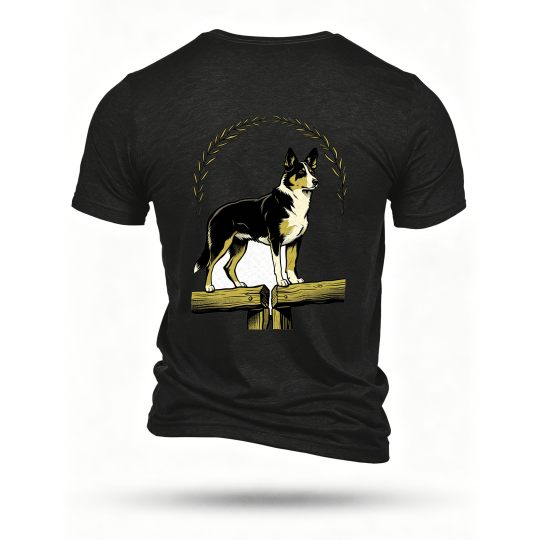 Black T-shirt, back print