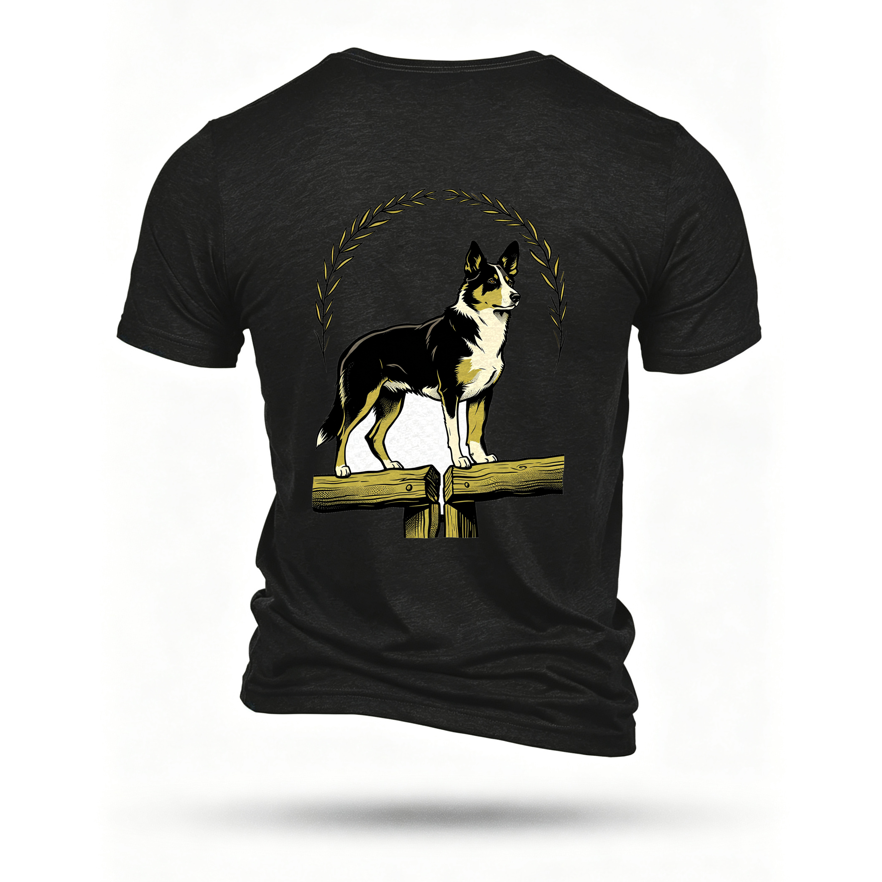 Black T-shirt, back print