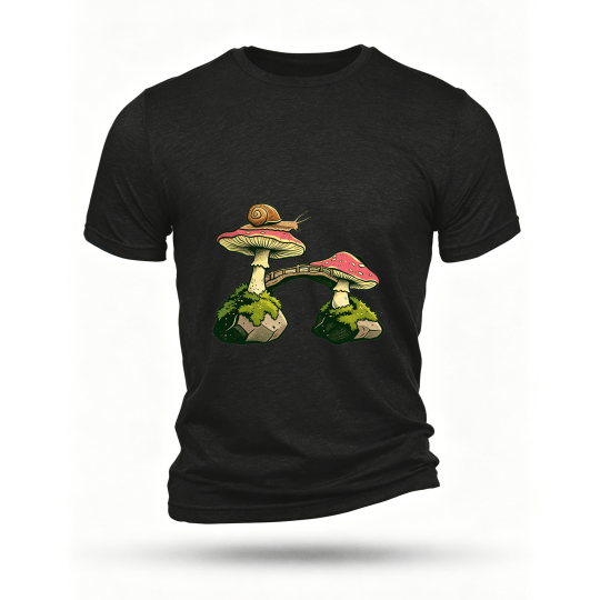 Black T-shirt, front print