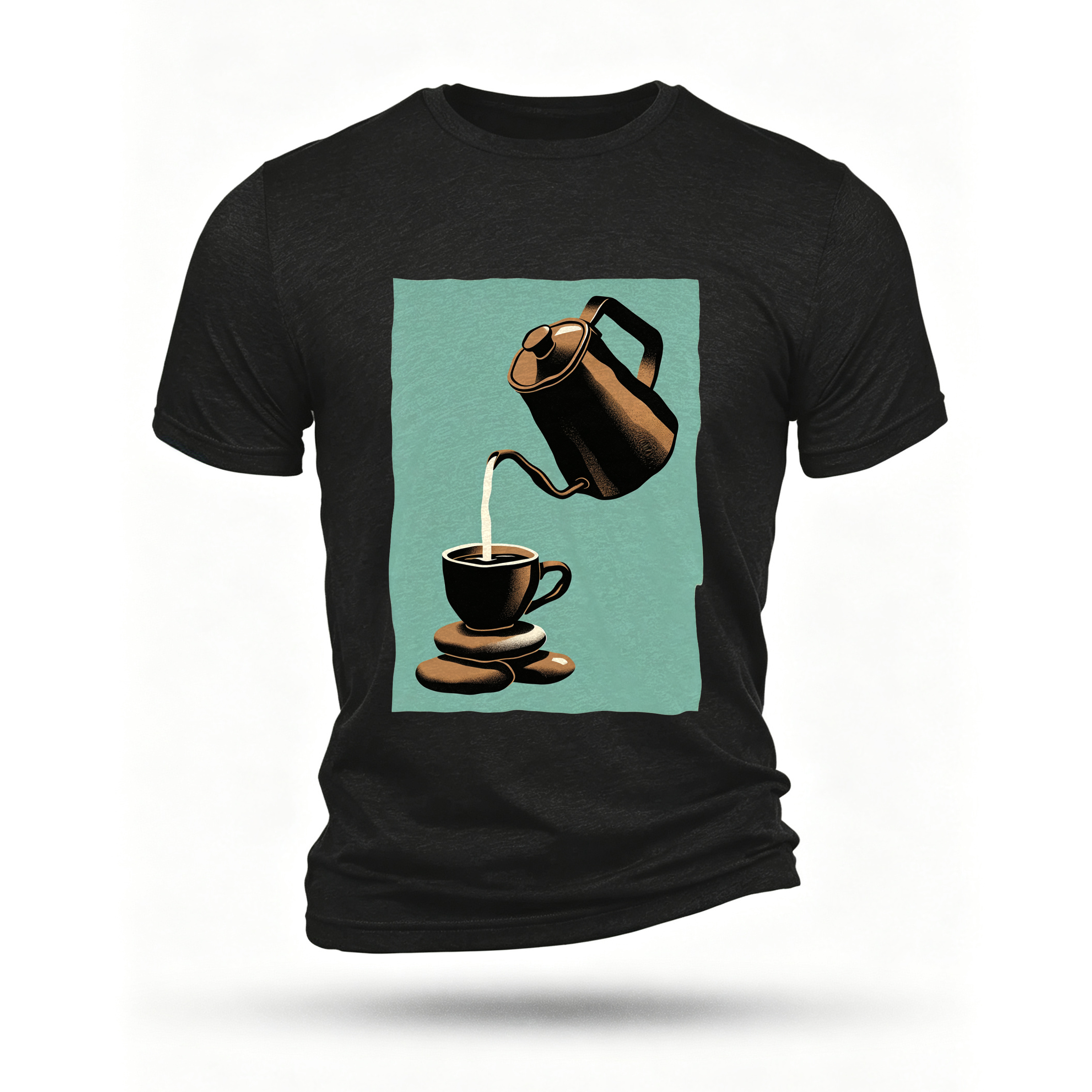Black T-shirt, front print