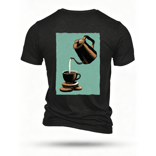 Black T-shirt, back print