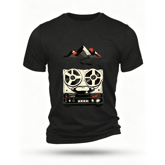 Black T-shirt, front print