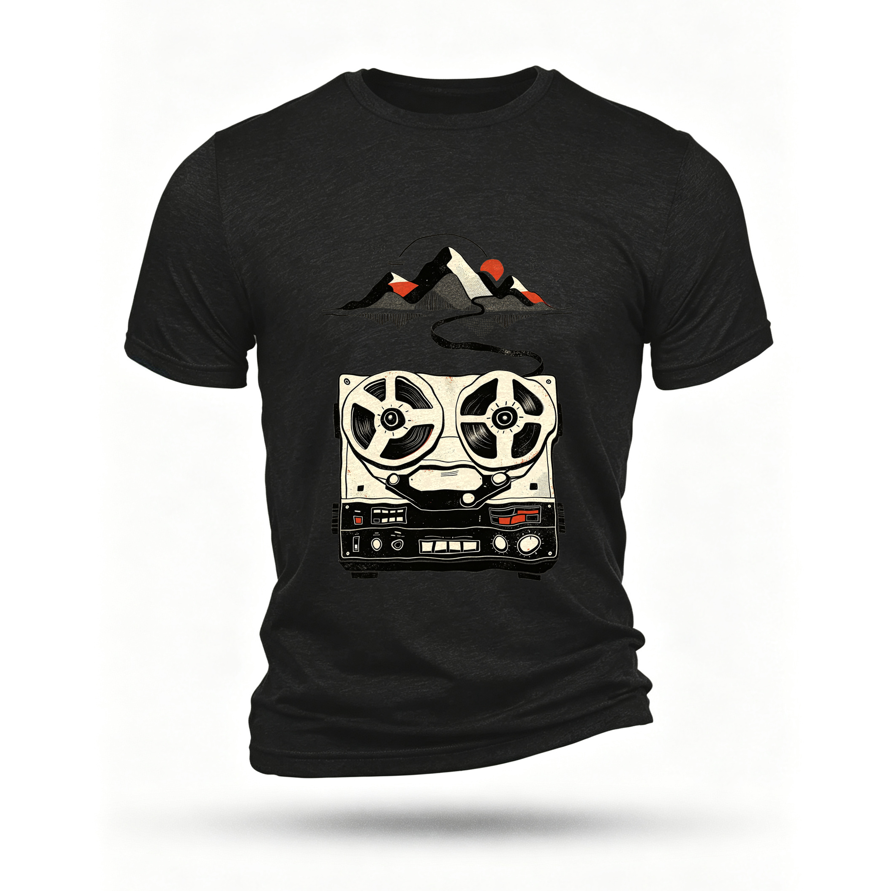 Black T-shirt, front print