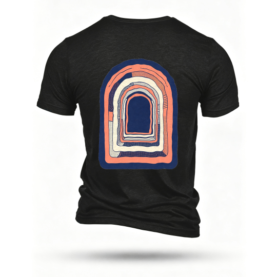 Black T-shirt, back print