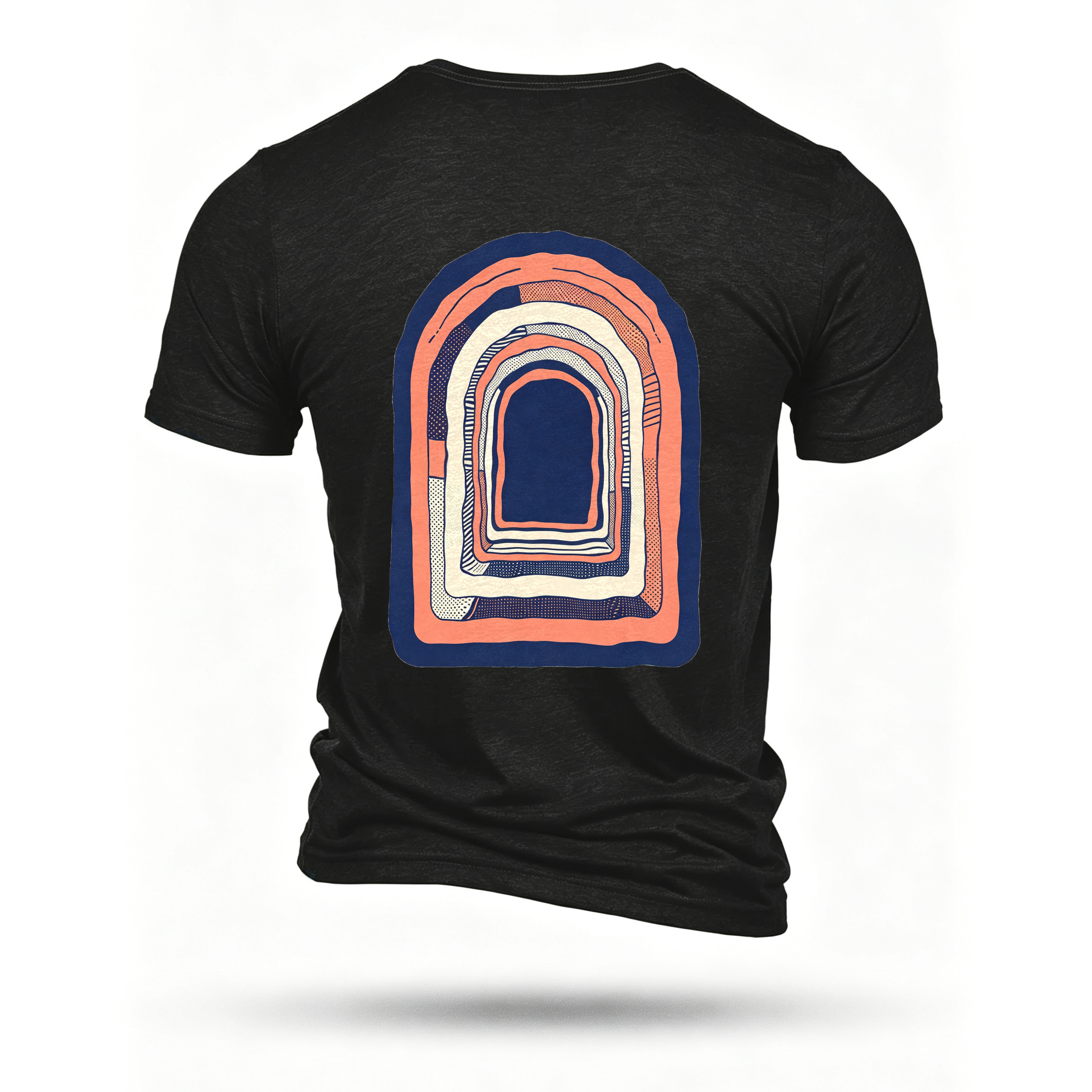 Black T-shirt, back print