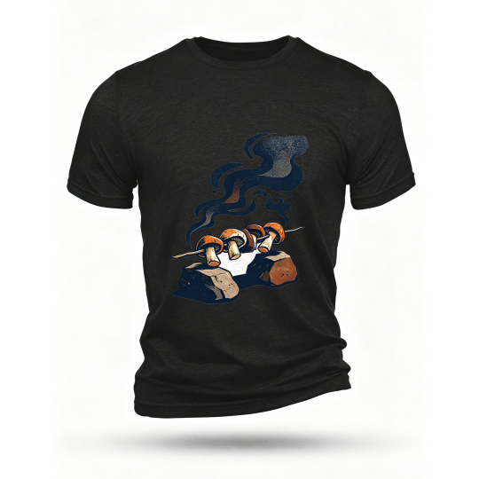 Black T-shirt, front print
