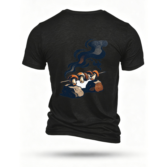 Black T-shirt, back print