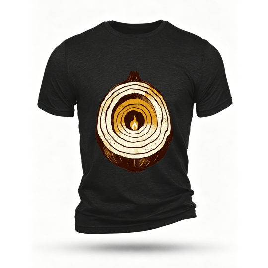 Black T-shirt, front print